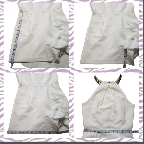MISS SELFRIDGE White Gold Chain Strap Romper SIZE 4 - Picture 15 of 15